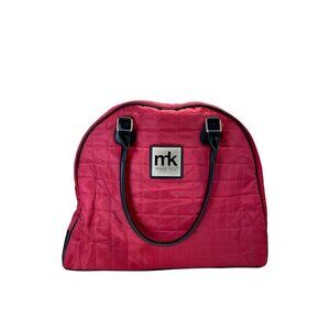 Mary Kay Quilted Pink Travel Tote Bag With Black Faux Leather Handles & Bottom